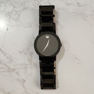 Movado 84 G1 3896.A Sapphire Crystal Black On Black Stainless Steel Watch
